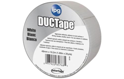 Image of IPG 6720WHT JobSite DUCTape, Colored Duct Tape, 1.88 inch x 20 yd, White (Single Roll)