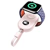 JOYROOM Portable Charger for Apple Watch 10, 2500mAh Fast Charging iWatch Charger Keychain USB C Cable, Magnetic Wireless Travel for Apple Watch Series 9/8/7/6/SE/5/4/3/2/Nike/Ultra/Ultra 2-Pink