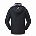 Rdruko Skijacke Herren Warme Winterjacke Gefüttert Verdickt Softshelljacke Wasserdicht Snowboardjacke Atmungsaktiv Funktionsjacke mit Abtrennbarer Kapuze(Schwarz, L)