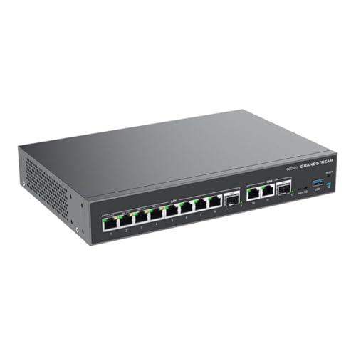Grandstream Built-in IPPBX (10 Users, 4 Concurrent Calls) + Enterprise-Grade Firewall + VPN Router + 2 x 2.5 Gb, 10 x GigE Network Switch GS-GCC6011