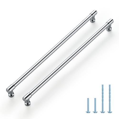 JOY DECOR 5 Pack 12-3/5 Inch Polished Chrome Cabinet Handles Modern Dresser Drawer Pulls Kitchen Cabinet Hardware for Cupboard Door Handles