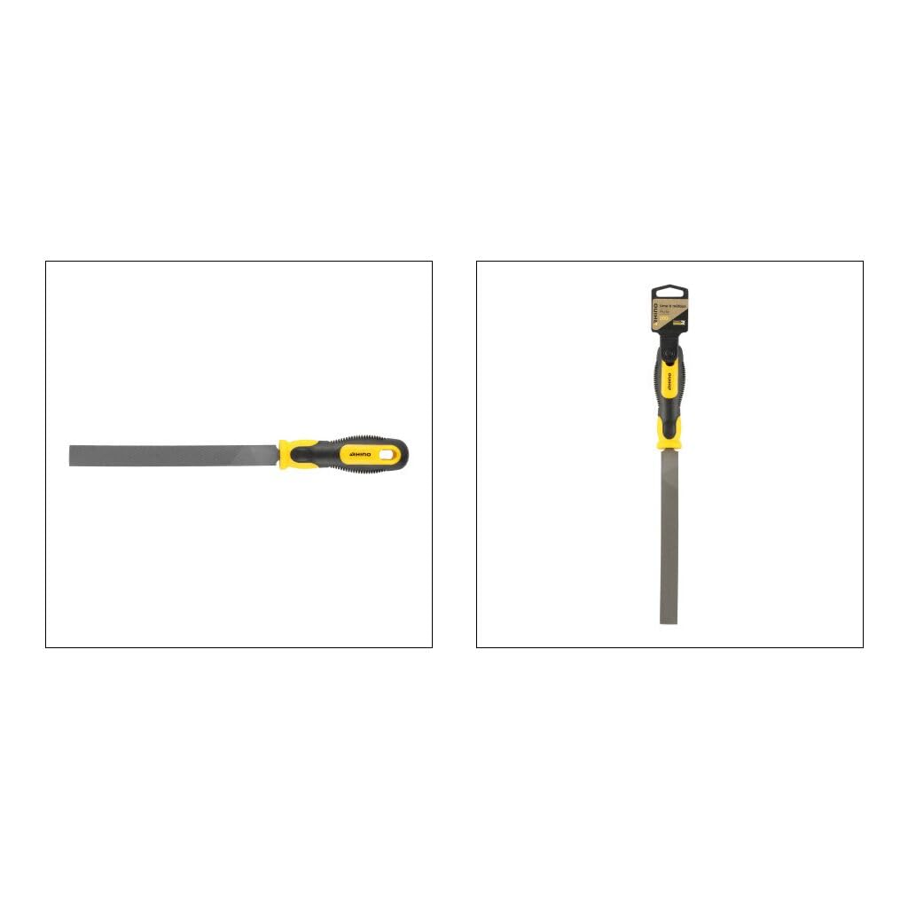 RHINO - Grattugia per metalli piatti 200 mm - Lima per metalli piatti con manico bimateriale - Lunghezza 200 mm - Garanzia 5 anni - Consente di realizzare tutti i tipi di lavori di finitura su metallo