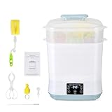 Baby Bottle Sterilizer and Dryer, 5 in 1 Electric Steam Steriliser with Clean Tool Kit, 2 Layer Baby Steam Steriliser for Baby Bottles, Pacifiers, Breast Pump Accessories, White