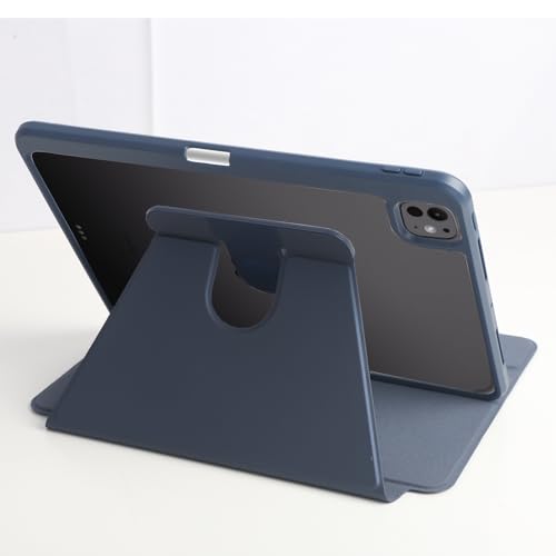 Image of Arctic Fox Smart Folio Rotating Cover Case for iPad Pro 11 inch Cover Case (M4 2024) with Pencil Holder,360 Degree Rotation Protective Stand Cover Clear Back [Auto Sleep Wake Support] - Blue