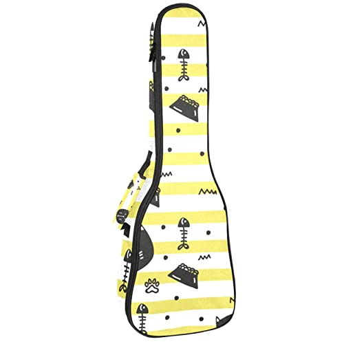 Sac pour ukulélé de concert et soprano rembourré 10 mm motif chat