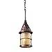 Rustica 1-Light Outdoor Pendant In Antique Copper With Amber Scavo Glass 388-AC by Elk Lighting
