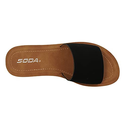 Image of Soda Shoes Efron-S Women Flip Flops Basic Plain Slippers Slip On Sandals Slides Casual Peep Toe Beach