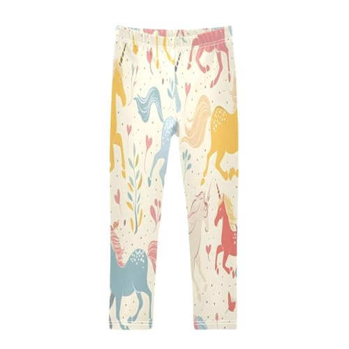 Toddler Girls Leggings Printed Yoga Pants Leggings Yellow Blue Unicorn for Kids