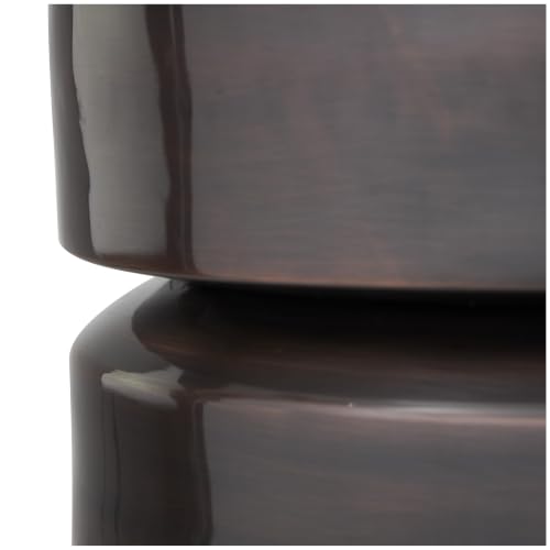 Image of Deco 79 Metal Drum Side End Accent Table, 14 inch x 14 inch x 19 inch, Polished Copper