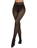 Tournesol Women's Fleece Lined Tights Fake Translucent Warm Thermal Pantyhose High Waist Thick Leggings for Winter Light