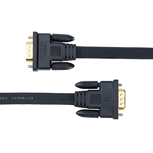 Dtech 65Ft Extra Long Vga To Vga Cable 15 Pin Male To Male Flat Svga Cord For Computer To Monitor Full Hd Video (20 Meter, Black) #TOP5