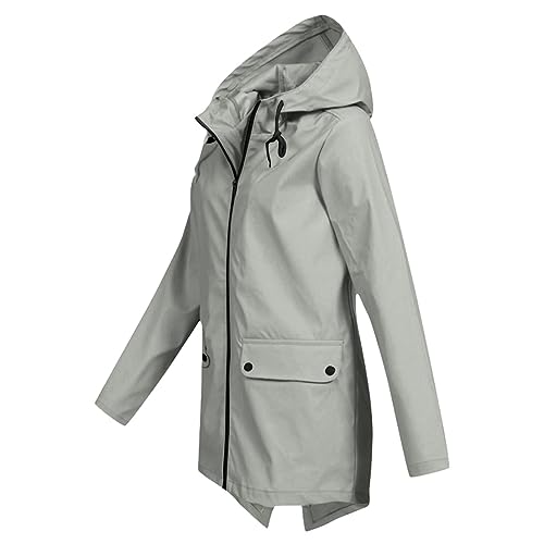 Sudadera con capucha para mujer impermeable y chaqueta con bolsillos solidos 6