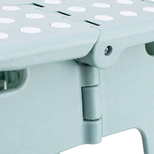 Relaxdays Klapphocker faltbar, Camping Hocker, großer Badhocker, bis 150 kg, Kunststoff, HBT: 39 x 39 x 32 cm, Salbei