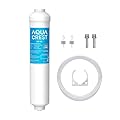 AQUA CREST 5 Years Inline Water Filter for Ice Maker with 1/4-Inch Direct Connect Fittings, Idea for Ice Maker, Refrigerator, RV,1/4 Inline Water Filter for Refrigerator Reduces Chlorine, Taste & Odor
