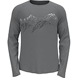 Odlo Herren Concord Summit Print Langarm-T-Shirt mit Rundhals, Grey Melange, M