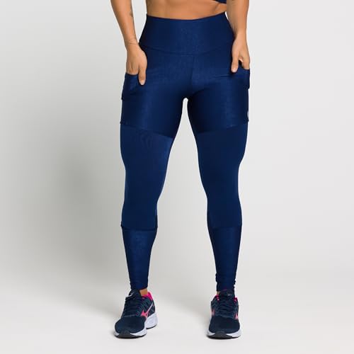 Calça Penelope Legging Com Bolsos Laterais e Cintura Alta Moda Fitness Feminina Academia (BR, Alfa,