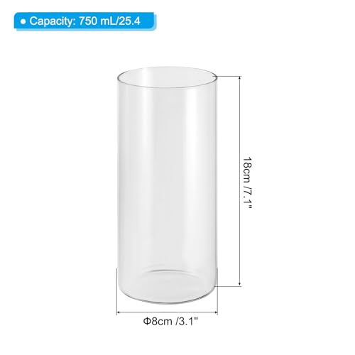 PATIKIL Clear Glass Cylinder Vase, 7.1" Tall x 3.1" Dia, 750ml, Tabletop Flowers Vase, Floating Candle Holder, Wedding Centerpieces - Image 2