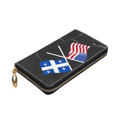 American And Quebec Flag Wallet Card Bag4