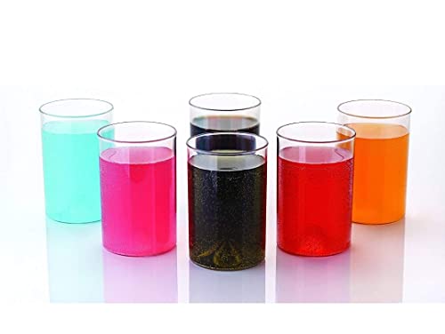 Image of SKYHEART-Products Multi Purpose Unbreakable Drinking Glass Set of 6 Pcs, ABS Poly Carbonate Plastic,300 ml Capacity Each, Clear Glass (Unbreakable)