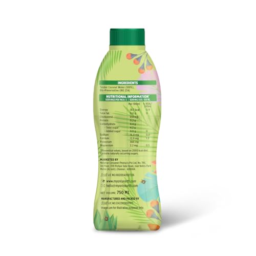 Image of Only Earth Tender Coconut Water | 750ml (Pack of 2) | Not From Concentrate | No Added Sugar | Low Calorie Hydration | Rich in Potassium & Electrolytes | BPA-Free Bottle