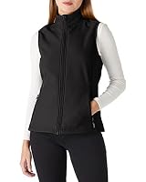 Outdoor Ventures Softshell Weste Damen Ärmellose Jacke Laufweste Leicht Winddicht Warm Fleeceweste Stehkragen Sport Golf Weste mit 4 Taschen für Wandern Camping Schwarz 4XL
