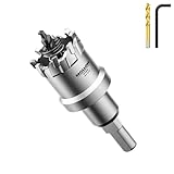 Mollom (1-3/16インチ | 30mm) 高耐久超硬ホールソー、パイロットドリルビット2個、ホールカッターはステンレス鋼、軟鋼、鉄、銅、真鍮、プラスチックをカットします