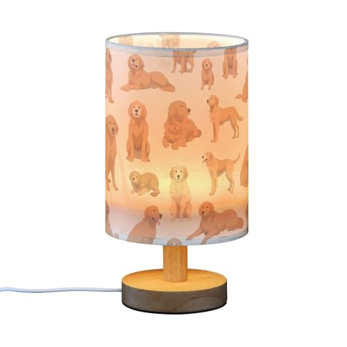 Image of FRODOTGV Nightstand Lamps Small Table Lamp Cute Golden Retriever Dog Lamps for Small Spaces Bedroom