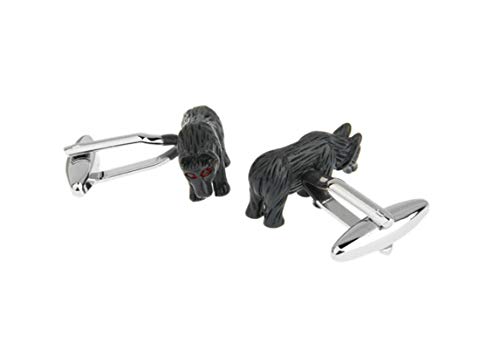 Mancuernillas negras elegantes para hombre KnBoB miniatura 3