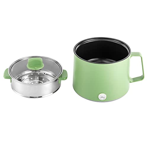 Olla eléctrica de 1,7 L, verde, portátil, de doble pared, para camping, olla eléctrica con enchufe europeo