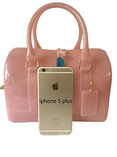 Image of Ladies Summer Jelly Pillow-shaped Top Handle Handbag Candy Color Transparent Crystal Purse