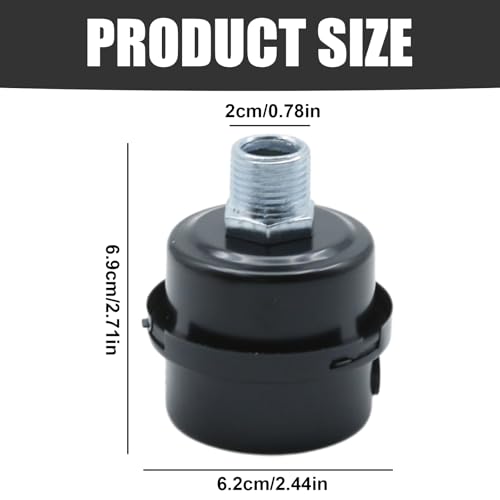 Anxingo 2Pcs 1/2" 20mm Air Compressor Silencer Filter, Metal Air Compressor Intake Filter with Filter Element (1/2 inch) by Anxingo - Image 4