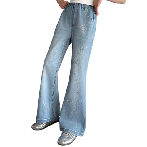 Jeans en denim droits filles confortables pour préadolescentes actives