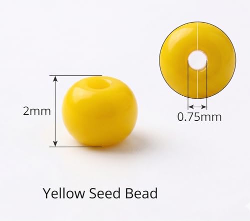 Image of Beadsnfashion Opaque Colors Glass Seed Beads Kit for Girls and Kids- Size 11 /0 (2mm) - Includes 12 Mtrs Nylon Thread for Jewellery Making, Beading, Embroidery, Art & Craft Projects