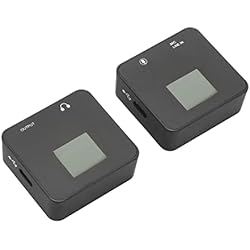 Microfono Inalambrico Para Camara Dslr ASHATA Micrófono Lavalier Inalámbrico, Sistema de Micrófono de Solapa Inalámbrico de 2,4 GHz con Receptor Transmisor Compatible con Cámaras DSLR, Videocámaras, Teléfonos Y Tabletas,