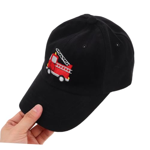 VALICLUD Fire Truck Baseball Cap Summer Sun Hat for Boys Cartoon Design for Outdoor Adventures School Trips and Camping Excellent Sun Protection Black4