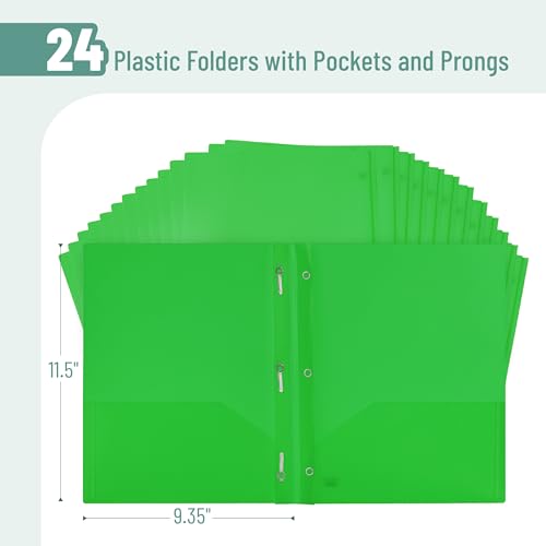 image for Mr. Pen- Plastic Folders with Pockets and Prongs, 24 Pack, Letter Size