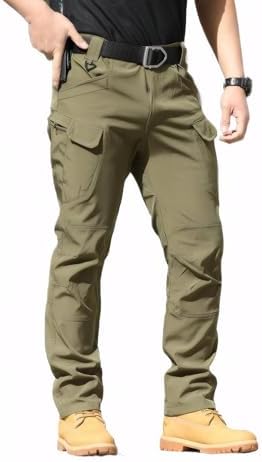 Cicilin Calça cargo tática masculina, resistente à água, para ati...