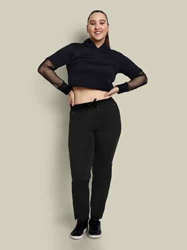 Image of CUPID Woman's Rich Cotton Side Stripes Joggers, Lower, Athleisure, Activewear Trackpant, Night n Gym Wear Lounge Pant for Ladies M to 2XL
