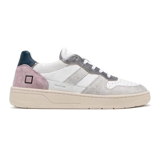 D.A.T.E. Zapatillas de mujer Court 2.0 Colored C2-CO-HH, Color blanco y rosa., 41 EU