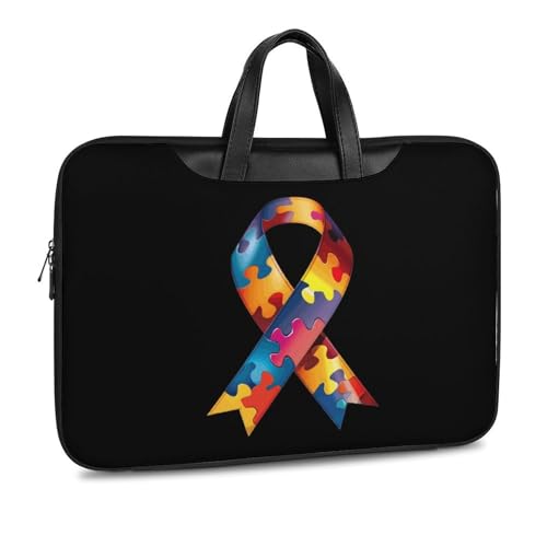Autism Awareness Ribbon Laptop Tote Bag Waterproof Computer Carrying Case Business Office Briefcase