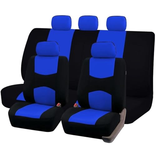 Housses de siège voiture universelles polyester bleu ensemble complet pour SUV et auto
