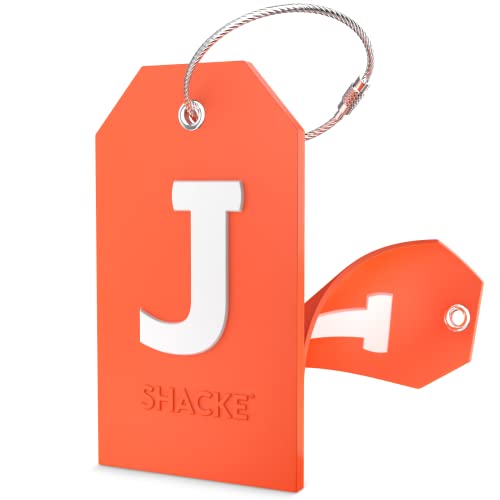Image of Initial Luggage Tag with Full Privacy Cover and Stainless Steel Loop - (Letter J)