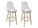 Vente-unique Lot de 2 tabourets Audra - Polycarbonate et Hêtre - Transparent