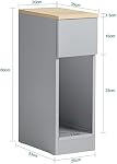 SoBuy Table de chevet gris moderne avec tiroir - Table d'appoint compacte pour chambre, salon, canapé - Petite Table de chevet avec compartiment ouvert pour le stockage, Organisation,Petite Space FBT111-HG