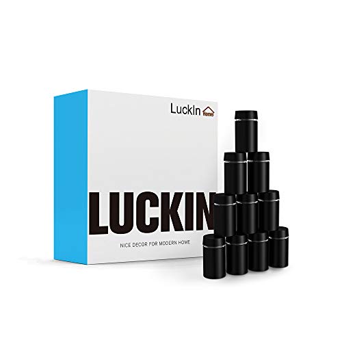 LuckIn 20-Pack 3/4 x 1 Inch Stainless Steel Standoff Screws, Mounting Glass Hardware Sign, Stand Off Nail for Hanging Acrylic Picture Frame, Black
