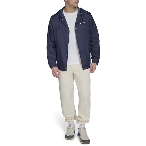 Champion Men's Hooded Coaches Rain Jacket, Peacoat, Medium2