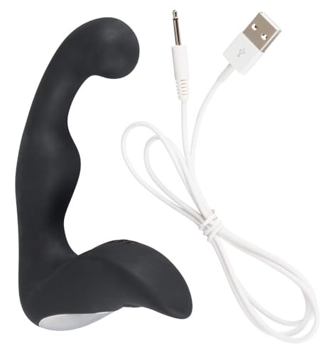 Rebel Prostata-Plug - wiederaufladbarer Prostata-Vibrator für Männer, 9 Vibrationsmodi, erregende Reizstruktur, gebogener Kopf, Anal-Training, schwarz