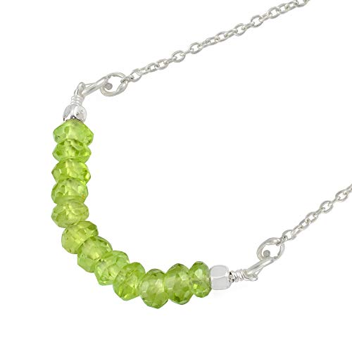 Collier péridot argent sterling unique : cadeau d'anniversaire idéal né en août