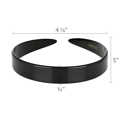 France Luxe Wide Headband for Women, Headband with Teeth, Nacro Black, 3/4" image 4