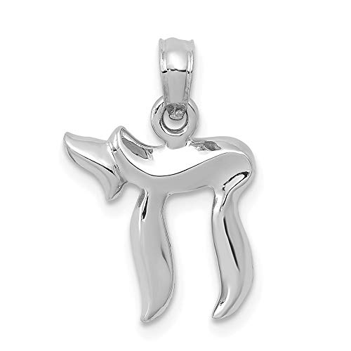 Sonia Jewels Real 10K White Gold Chai Pendant Charm